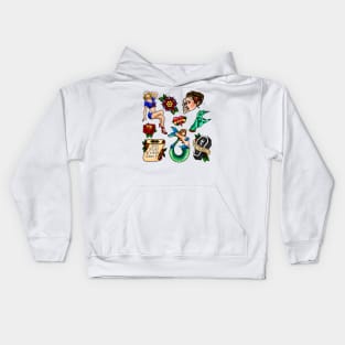 Traditional Flash Tattoo Kids Hoodie